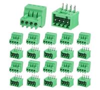 QUARKZMAN 10 Set 4 Pin 2.54mm Pitch 125V 4A PCB Mount Screw Terminal Block Connector, Right Angle Pluggable Plug for DIY Electronics Audio Power Modules Cable