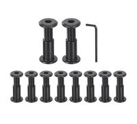 QUARKZMAN 10 Set Bullone a Testa Esagonale M8x35mm con Dado M8x18mm e Chiave Esagonale, Bulloni e Viti per Connettori Mobili per Cintura a Scomparsa, Nero