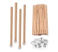 QUARKZMAN 10 Set Stoppini di Candele in Legno, 0.5 x 5.9 Pollici Stoppini Naturali in Legno Con Supporto a Forma di Croce Nuclei di Candele Materiali
