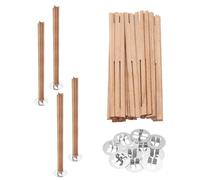 QUARKZMAN 10 Set Stoppini in Legno, 0.4 x 4.7 Pollici Stoppini Naturali in Legno Con Supporto a Forma di Croce Nuclei per Candele Forniture