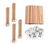 QUARKZMAN 10 Set Stoppini in Legno 0.6 x 3 Pollici Naturali in Legno | Con Supporto a Forma di Croce, per Candele Forniture
