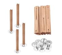 QUARKZMAN 10 Set Stoppini in Legno per Candele 0.4 x 3.2 Pollici | Con Supporto a Forma di Croce, Nuclei per Candele Forniture, Stoppini Naturali in Legno