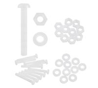 QUARKZMAN 10 Set Viti A Testa Tonda In Nylon PA66 M5x35mm Con Dado Esagonale E Rondella Piatta Kit Di Assemblaggio, Viti A Croce Metriche A Filettatura Completa, Bianco