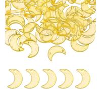 QUARKZMAN 100 Pcs Cristallo Charm, Perline Di Vetro Cristallo Pendente Piccolo Con Foglia Oro Per Creazione Gioielli Bracciale Collana Orecchini DIY Artigianato, Giallo