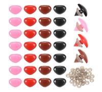 QUARKZMAN 100 Pezzi 18mm Grandi Nasi di Sicurezza in Plastica A Triangolo Marrone/Nero/Rosa/Rosso con Rondella per Animali all'Uncinetto Bambole di Peluche Artigianato Pupazzi