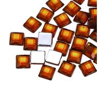 QUARKZMAN 100 pezzi di strass quadrati in acrilico con retro piatto da 8 mm, diamanti quadrati in acrilico per artigianato, pittura del viso, creazione di bigiotteria, marrone