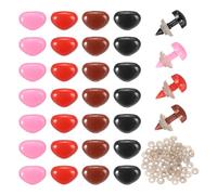 QUARKZMAN 100 Pezzi Nasi di Sicurezza in Plastica Grande Triangolo 14mm Marrone/Nero/Rosa/Rosso con Rondella per Cucire Animali di Peluche Bambole Pupazzi Orsacchiotti Giocattoli
