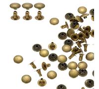 QUARKZMAN 100 Pezzi Ribattini A Singola Testa 9mm Acciaio Al Carbonio Testa Tonda Borchie Fermagli Tubolari Borchie Metalliche Per Riparazioni Decorazioni Artigianato In Pelle Colore Bronzo