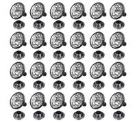 QUARKZMAN 100 pezzi Rivetti Cristallo Colorati 9mm Strass Trasparente | A pressione rapida, metallici, per abbigliamento, pelle, tessuto, arti e mestieri, decorazione, fai da te