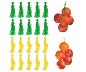 QUARKZMAN 100 Pezzi Sacchetti Per La Schiusa Delle Uova 40 Cm Giallo/Verde | Rete Nylon, Riutilizzabile, Per Prodotti Forti Elastici, Sacchetti Di Plastica Per Bollitura Di Frutti