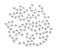 QUARKZMAN 100 Pz Perline Numeri in Acrilico, Perline Tonde Bianche da 4x7mm Numero 5 in Plastica per Creazione di Gioielli Braccialetti Collane Portachiavi