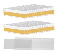 QUARKZMAN 100 Pz Portaetichette Autoadesivi per Ripiani, Etichette per Prezzi Strisce per Ripiani 3.9 x 1.2 Pollici con Etichette Trasparenti in Carta per Supermercato Biblioteca Scaffale