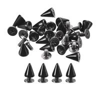 QUARKZMAN 100 Set Borchie Perni Cono, 7x10mm Borchie e Spuntoni Metallo Vite Indietro Rivetto per Abbigliamento Cinghie Borse Scarpe Fai-da-Te Pelletteria, Nero
