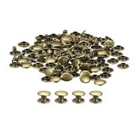 QUARKZMAN 100 Set di Rivetti in Pelle, 8x6mm Rivetti a Doppia Testa in Metallo per Riparazione Fai da Te di Artigianato in Pelle Borse Cinture Scarpe, Tono Bronzo