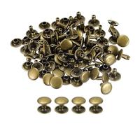 QUARKZMAN 100 Set di Rivetti in Pelle, Rivetti a Vite per Cuoio Chicago 10x8mm in Metallo per Riparazione Fai da Te di Artigianato Pelle Borse Cinture Scarpe, Tono Bronzo