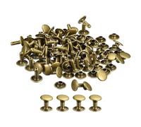 QUARKZMAN 100 Set di Rivetti in Pelle, Rivetti a Vite per Cuoio Chicago 12x12mm in Metallo per Riparazione Fai da Te di Artigianato Pelle Borse Cinture Scarpe, Tono Bronzo