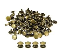 QUARKZMAN 100 Set di Rivetti in Pelle, Rivetti a Vite per Cuoio Chicago 12x8mm in Metallo per Riparazione Fai da Te di Artigianato Pelle Borse Cinture Scarpe, Tono Bronzo