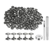 QUARKZMAN 100 Set Rivetti in Pelle 8 x 12mm Elementi Fissaggio Borchie Rivetto a Doppio Cappuccio Metallo 3Pz Montaggio Chicago per Borse Scarpe Pelle Riparazioni, Bronzeo