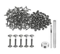 QUARKZMAN 100 Set Rivetti in Pelle 9mm x 16mm Elementi Fissaggio Borchie Rivetto a Doppio Cappuccio Metallo 3Pz Montaggio Chicago per Borse Scarpe Pelle Riparazioni, Bronzeo