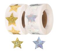 QUARKZMAN 1000pz Oro/Argento Stella Adesivi 1" Autoadesivi Adesivi Codifica Etichetta per Fai da Te Artigianato Compiti Ufficio Negozio Casa Aula Marcatura