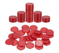 QUARKZMAN 100Pcs 0.8 Inch Plastic Poker Chips, Mini Bingo Chips Learning Counters Counting Counters Disks Markers Opaque Game Tokens for Game Play Math Counting, Red