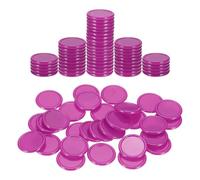 QUARKZMAN 100Pcs 0.8 Inch Plastic Poker Chips, Mini Bingo Chips Learning Counters Counting Counters Disks Markers Opaque Game Tokens For Game Play Math Counting, Rose Red