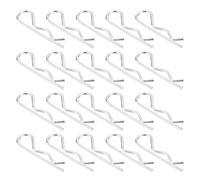 QUARKZMAN 100Pcs 2.5mmx50mm Zinc-Plated Carbon Steel R Shaped Spring Cotter Pins, R Clips Cotter Pin Spring Fastener for Household Appliances, Sports Equipment, Car Mechanics Repair (White)