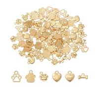QUARKZMAN 100Pcs Ciondoli A Forma Di Zampa Di Cane 5 Stili Stile A Righe