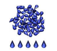 QUARKZMAN 100PCS Cristalli Acrilici A Goccia 8x13mm Per DIY Feste Blu Scuro | Con Base Piatta, Strass Artificiali, Crafts, Perline, Matrimonio, Trucco Viso, Creazione Gioielli