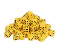 QUARKZMAN 100Pcs Dadi Acrilici a 6 Facce, 19mm/0.75" Dadi D6 Grandi Opachi per Giochi da Tavolo Feste a Tema Compleanno Accessori Divertimento, Giallo