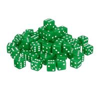 QUARKZMAN 100Pcs Dadi Acrilici a 6 Facce, 19mm/0.75" Dadi D6 Opachi Grandi per Giochi da Tavolo Feste a Tema Compleanno Accessori Divertenti, Verde
