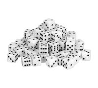 QUARKZMAN 100Pcs Dadi Acrilici A 6 Facce, 19mm/0.75" Grandi Dadi D6 Opachi Per Giochi Da Tavolo Feste Di Compleanno Divertimento, Bianco