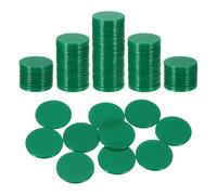 QUARKZMAN 100Pcs Fiche Da Poker Da 1 Pollice, Fiche Di Bingo In Plastica Contatori Per Apprendimento Dischi Per Contare Segnaposto Gettoni Opachi Per Giochi, Verde Scuro, Piatti