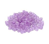 QUARKZMAN 100Pcs Mini Dadi, 5mm/0.2" Dadi Acrilici Piccoli A Sei Facce Con Punti Per Giochi Da Tavolo Party Attività, Trasparenti Rosa Chiaro/Bianco
