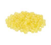 QUARKZMAN 100Pcs Mini Dadi, 5mm/0.2" Dadi Acrilici Piccoli A Sei Facce Con Punti Per Giochi Da Tavolo Party E Attività, Giallo Trasparente/Bianco