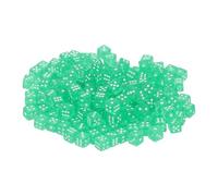 QUARKZMAN 100Pcs Mini Dadi, 5mm/0.2" Dadi Piccoli Acrilici A Sei Facce Con Punti Per Giochi Da Tavolo Party E Attività, Verde Trasparente/Bianco