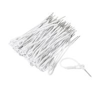 QUARKZMAN 100Pcs Security Tags Lanyards Wire Loop (4" Lunghezza, Bianco) - Antifurto Riutilizzabile, Fibbia Magnetica Prevenzione Perdita Tag PC Cavo Plastica Loop