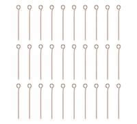 QUARKZMAN 100Pcs Spille Ad Occhiello Aperti 1.18" 30mm Mini Spille In Filo Metallico Per Bigiotteria Piccoli Aghi All'Ingrosso Per Orecchini Pendente Collana Bracciale Charm Per, Rosa Oro