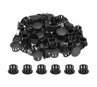 QUARKZMAN 100pcs Tappi Forati in Nylon Plastico, 1/2"(13mm) Tappi Rotondi per Fori Da Trapano Coperture per Fori Tappi di Blocco in Plastica Inserti Capsule Terminali, Nero