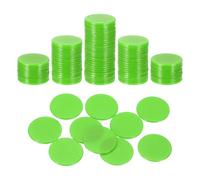 QUARKZMAN 100Pezzi 0.7 Pollici Poker Chips, Plastic Bingo Chips Learning Counters Counting Counters Disks Markers Opaque Game Tokens For Game Play Math Counting, Green, Flat
