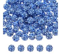 QUARKZMAN 100pz 6mm Perline di Strass per Creazione Gioielli, Perline Argilla Diamante Scintillante Perlina Disco Bling per Collana Bracciale Natale, Azzurro