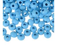 QUARKZMAN 100pz 6mm Perline Legno Naturale Colorate Colorate Cielo Blu