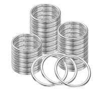 QUARKZMAN 100Pz Anelli Metallici per Artigianato, Anello Rotondo da 1.3" Fibbie Piccole Saldati Multiuso per Cani da Campeggio Cintura Artigianato Accessori Fai da Te, Tonalità Argento
