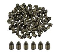QUARKZMAN 100Pz Cappucci Terminali in Pelle, 5.5mm OD Colonna Barrel per Realizzare Braccialetti in Pelle e Nappine, Tono Bronzo