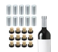 QUARKZMAN 100Pz Capsule Termoretraibili PVC 12Pz Tappi a T a Scomparsa Bottiglie Vino Sigillante Bottiglie Vino, Avvolgimento Termoretraibile Vino per Vetro, Cantine Casa, 32x60mm, Argento