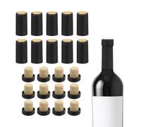 QUARKZMAN 100Pz Capsule Termoretraibili PVC 12Pz Tappi a T a Scomparsa Sughero Sigillante Bottiglie Vino, Pellicola Termoretraibile per Bottiglie Vino, Cantine Casa, 32x60mm, Nero