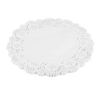 QUARKZMAN 100pz Centrini di Carta Pizzo Bianco 10,5" Centrini Carta Rotondi Stoviglie Tovagliette Carta Monouso Decorative per Matrimoni Compleanni Torte Dessert Cibo Tavola