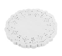 QUARKZMAN 100pz Centrini di Carta Pizzo Bianco 5,5" Centrini Carta Rotondi Stoviglie Tovagliette Carta Monouso Decorative per Matrimoni Compleanni Torte Dessert Cibo Tavola