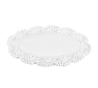 QUARKZMAN 100Pz Centrini Di Carta Pizzo Bianco 6,5 X9 Pollici Centrini Di Carta Ovali Per Tovagliette Per Matrimoni, Compleanni E Feste Del Tè