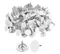 QUARKZMAN 100pz Chiodi per Tappezzeria, Testa Piana 11mmx10mm Chiodi Decorativi per Mobili Puntine per Mobili Divani Testate, Bianco